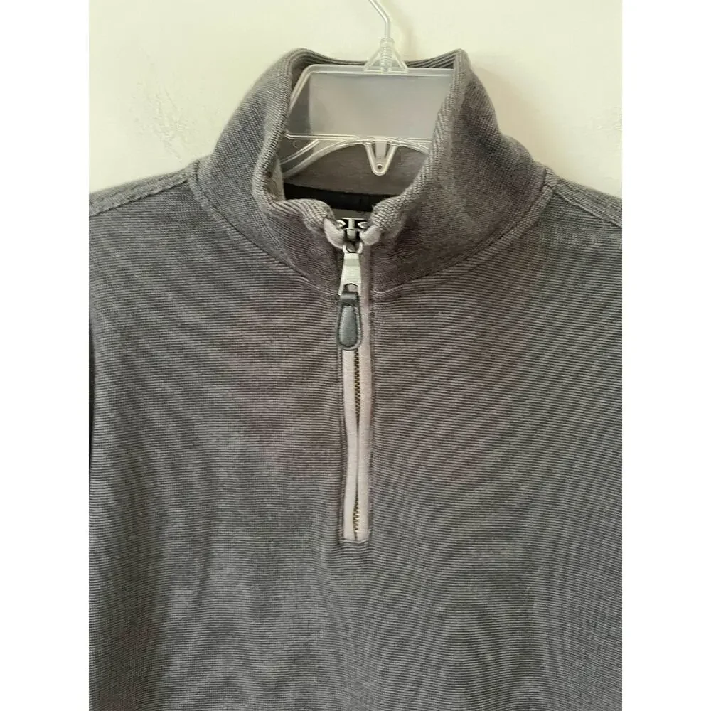 Banana Republic Cotton Quarter Zip Sweater Gray Size Large